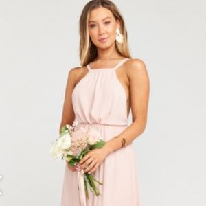 Formal Maxi Dress - Dusty Blush Crisp
